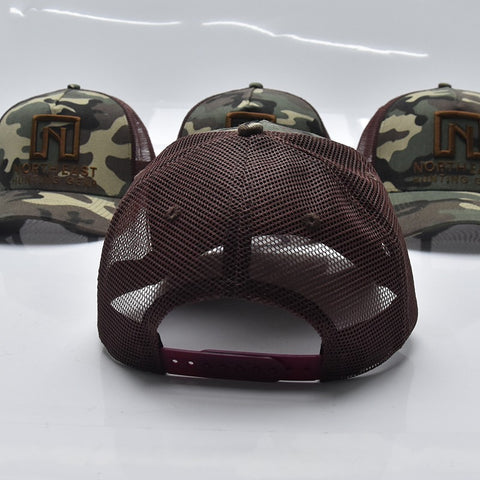 Mesh Back A Frame Hat - Camo Hat with Brown logo – North East Hunting Gear